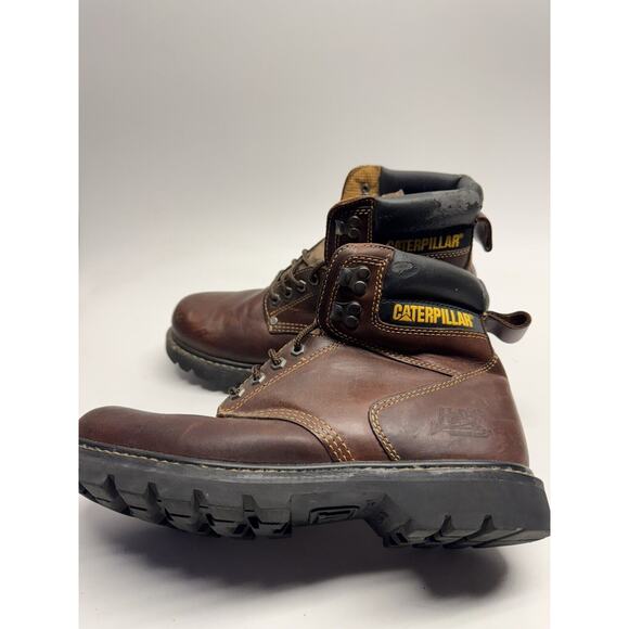 CAT Caterpillar P72365 Men's Soft Toe Brown Leather Work Boots Men 10.5 - Picture 3 of 12